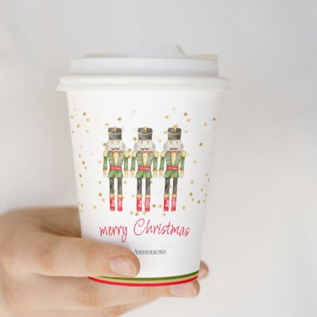 Fantasievolle Wasserfarbe Nussknacker Weihnachtsfe Pappbecher (Von Creator hochgeladen)