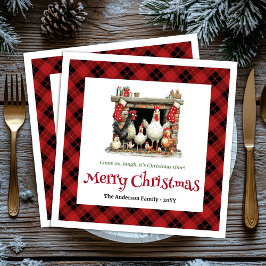 Fantasievolle Weihnachts-Hühner-Napkins mit indivi Serviette