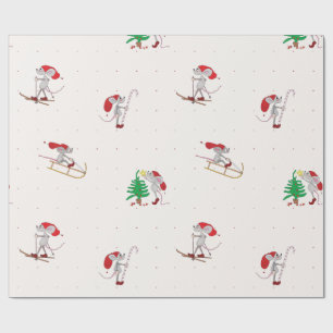 Fantasievolle Weihnachtsmäuse-Wrapierpapier  Geschenkpapier