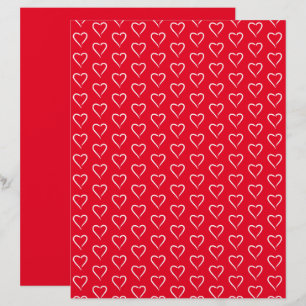 Fantasievolle weiße Herz Muster Scrapbook Papier 