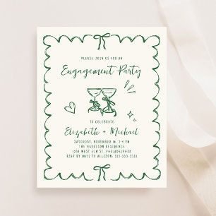 Fantasievolle wellenförmige Rahmen-Hochzeitsankünd