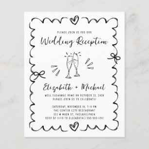 Fantasievolle wellenförmige Rahmen Hochzeitsempfan