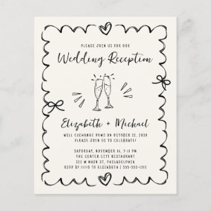 Fantasievolle wellenförmige Rahmen Hochzeitsempfan