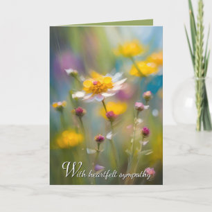 Fantasievolle Wildblumen Anteilnahme Karte
