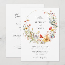 Fantasievolle Wildblumen-Hochzeit Alles in Einem Einladung
