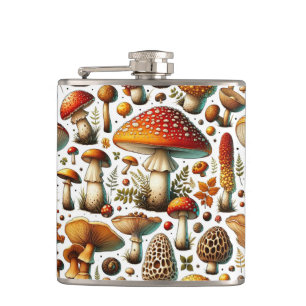 Fantasievolle Wilde Pilze Flachmann