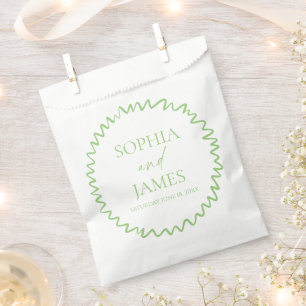 Fantasievolle Zitrusgrüne Wellenrande Hochzeit Geschenktütchen