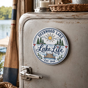 Fantasievoller Deerwood Lake Steg Kiefern Magnet