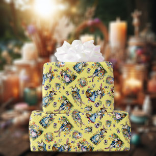 Fantasievoller gelber Aquarell-Vintage-Osterhase Geschenkpapier