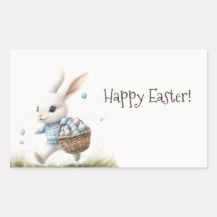 Fantasievoller Hase Happy Easter Aufkleber   Kids 