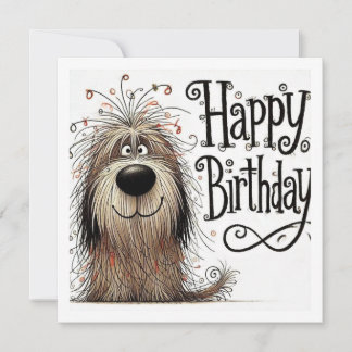 Fantasievoller Hundegeburtstag Karte