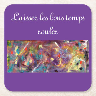 Fantasievoller Mardi Gras quadratischer Papierunte Rechteckiger Pappuntersetzer