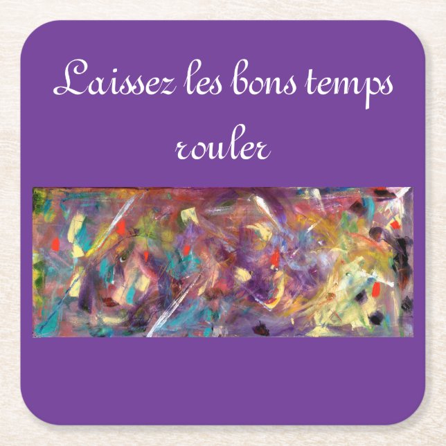 Fantasievoller Mardi Gras quadratischer Papierunte Rechteckiger Pappuntersetzer (Vorderseite)