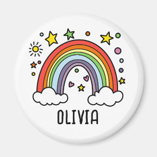 Fantasievoller Regenbogen Persönliche Mädchen Magnet