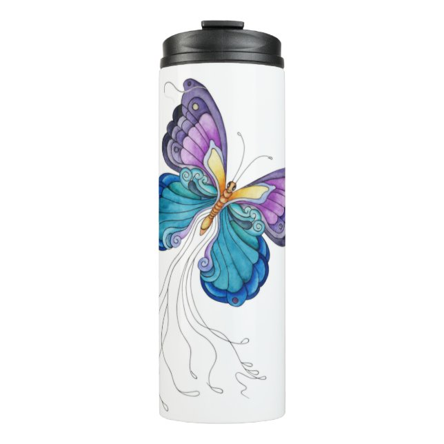 Fantasievoller Schmetterling Thermosbecher (Vorderseite)