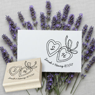 Fantasievolles Herzanhänger-Doodle-Skizze Modern I Gummistempel