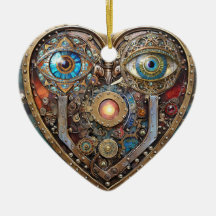 Fantasievolles Steampunk-Herz Ich sehe dich Ich li