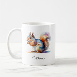 Fantasievolles Wasserfarben-Eichhörnchen mit perso Kaffeetasse