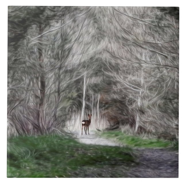 Fantasiewaldwaldtiere Fliese (Vorderseite)