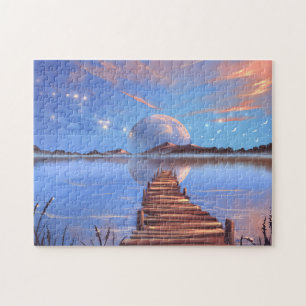 Fantasiewelt am blauen Himmel Puzzle