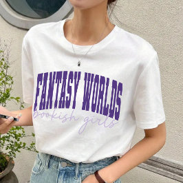 Fantasiewelten buchen Mädchen zurück ins Shirt der