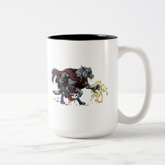 Fantasiewerewolf-Kämpfer-Tasse Zweifarbige Tasse