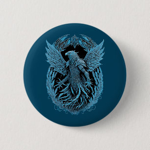 Fantasiewesen Mittelalterlicher Adler Button