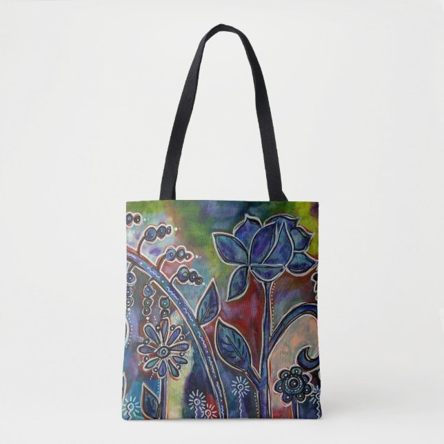 Fantasmagoric Lotus Flower Garden Originale Kunst, (Vorderseite)