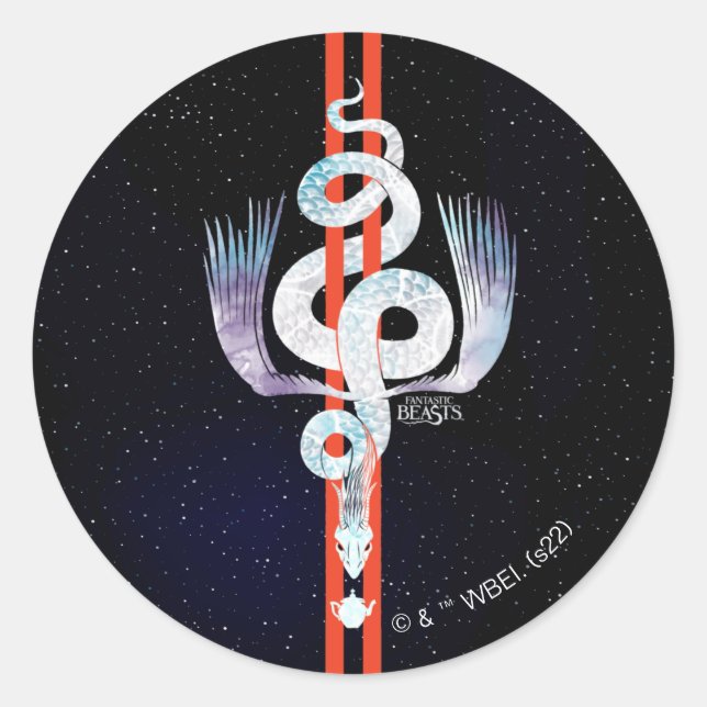 Fantastic Beasts Occamy Runder Aufkleber (Vorderseite)