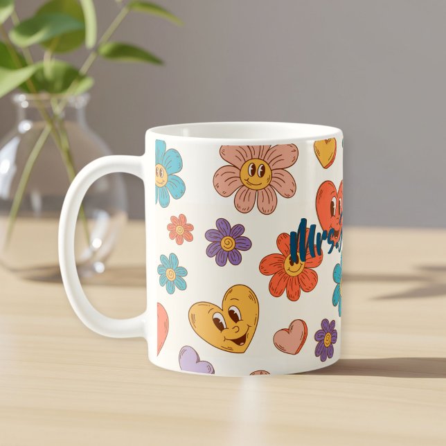 Fantastic personalized retro teacher mug with name kaffeetasse (Von Creator hochgeladen)