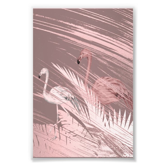 Fantastic Pink Flamingo Poster in Tropical Forest (Vorne)