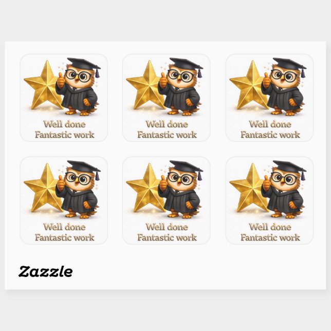 Fantastic work, gold star achievement stickers pro (Blatt)