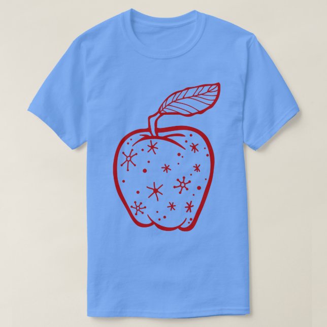 FantasticFox Apple mit Sternen Red T-Shirt (Design vorne)