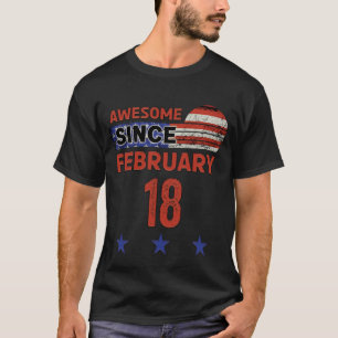 Fantastisch 18. Februar Vintage USA-Flagge Klassis T-Shirt