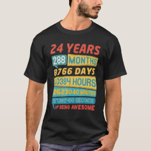 Fantastisch 24 Jahre alte Vintage 24. Geburtstag T-Shirt