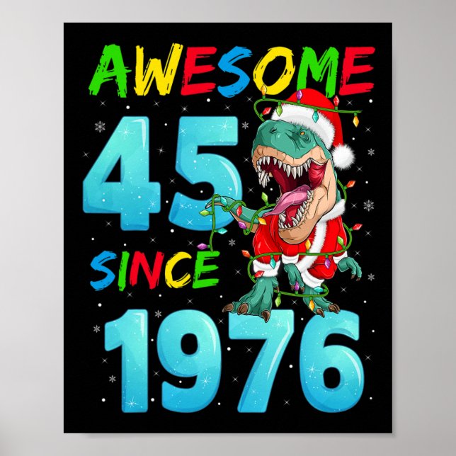 Fantastisch 45 Seit 1976 Dinosaurier 45. Geburtsta Poster (Vorne)