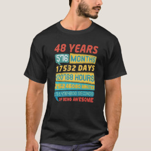 Fantastisch 48 Jahre alt Vintage 48. Geburtstag T-Shirt