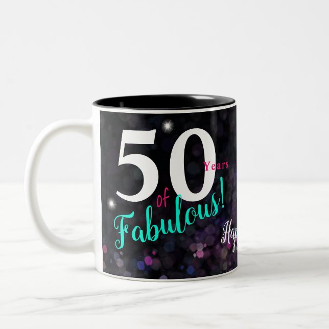 Fantastisch 50, elegant funkelnd rosa, aquamarin,  zweifarbige tasse (Links)