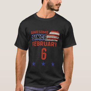 Fantastisch 6. Februar Vintage USA-Flagge Klassisc T-Shirt