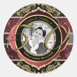 Fantastisch bei 50 Gold Ruby Diamonds Foto Frame Runder Aufkleber