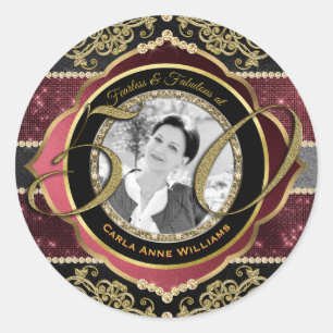 Fantastisch bei 50 Gold Ruby Diamonds Foto Frame Runder Aufkleber