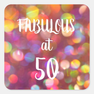 Fantastisch bei 50 Rainbow Bokeh Square Sticker