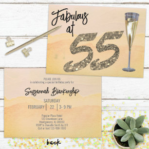 Fantastisch bei 55 Geburtstagsparty Pastel Waterco Einladung