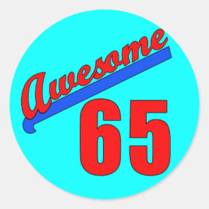 Fantastisch bei 65 Jahren alt Runder Aufkleber