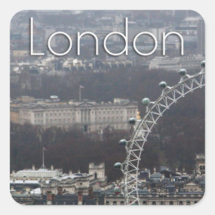Fantastisch! Buckingham Palace Millennium Wheel Quadratischer Aufkleber