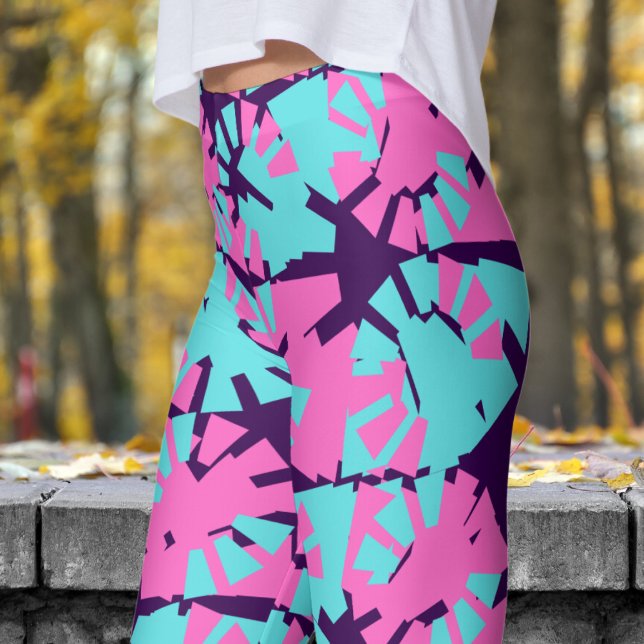 Fantastisch dunkles Lila Phasenverschiebungsmuster Leggings (Phase Shift on Dark Purple Leggings)