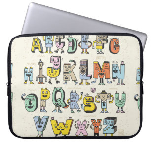 Fantastisch Funny Alphabet. Wacky Doodle Letters D Laptopschutzhülle