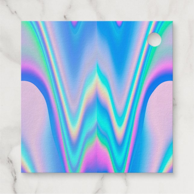 Fantastisch-holografischer Einhorn-Rosa-Text NIEDL Geschenkanhänger (Rückseite)