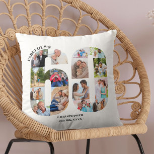Fantastisch mit 60 Foto-Collage 60. Geburtstag ind Kissen