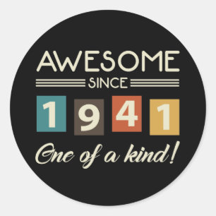 Fantastisch seit 1941 Retro 80. Geburtstag Runder Aufkleber